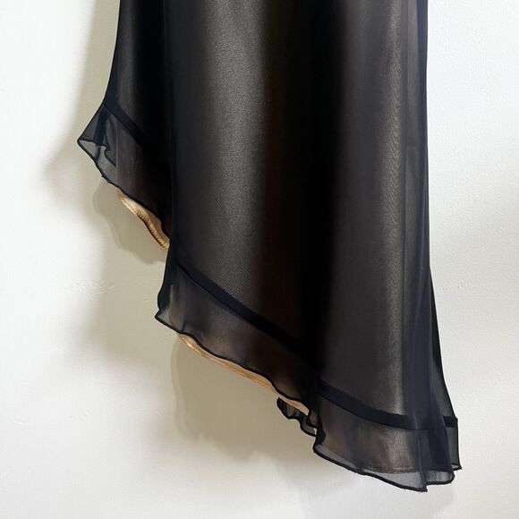 Joseph Ribkoff Vintage Cocktail Midi Gown Black Beaded Floral Women’s 6 RARE - Picture 4 of 12